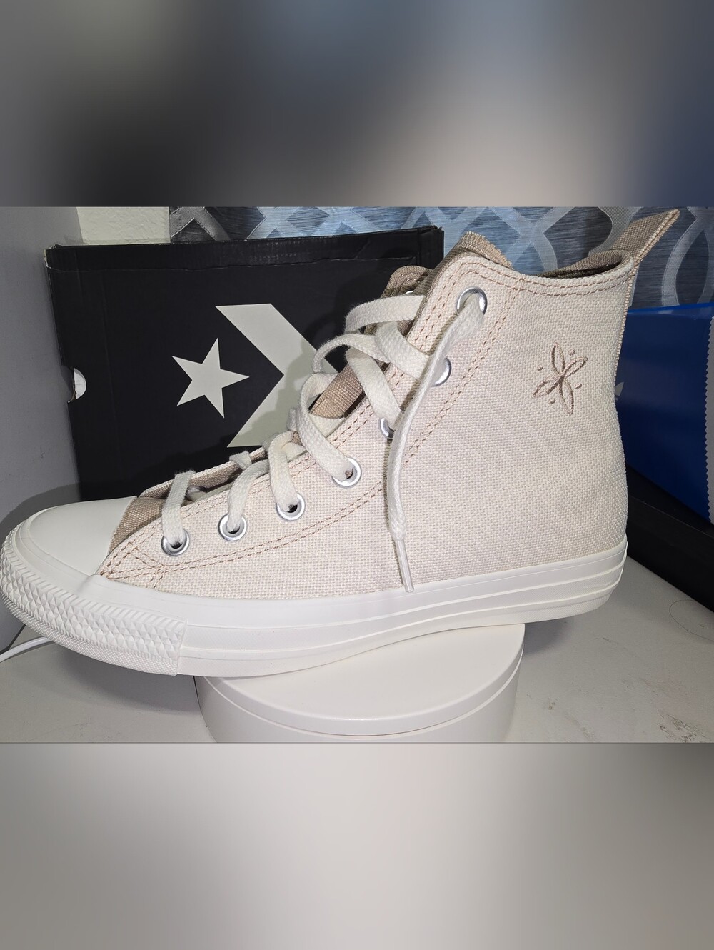 Converse High Top Canvas Sneakers - Cream Off-White - Picture 5 of 9